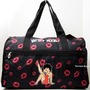Betty Boop Large Duffel Tote Bag Spacious Travel Lightweight Leg Up Lips New Gif